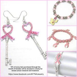 breast cancer jewelry collage