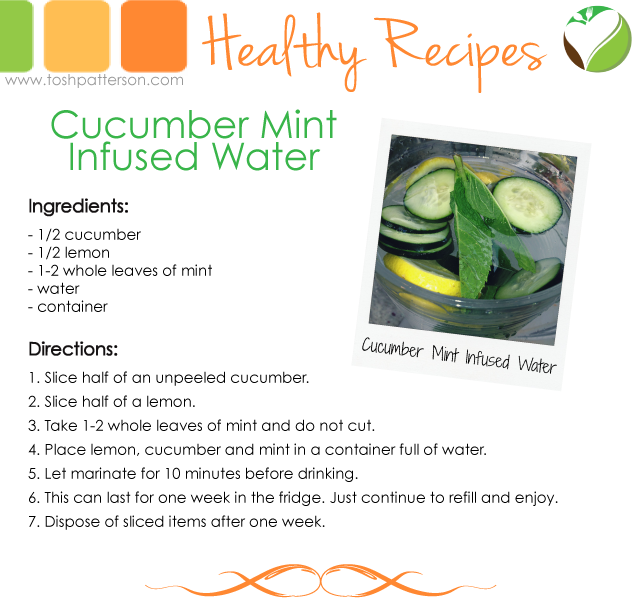 Cucumber Mint Infused Water by Tosh Patterson