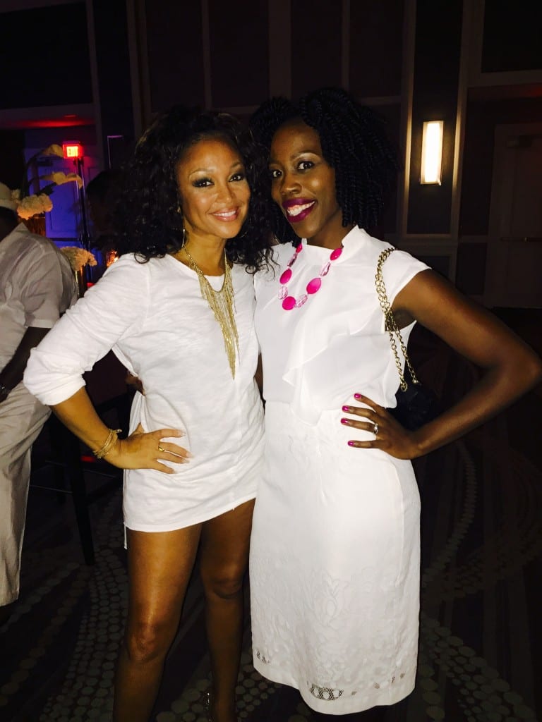 Hanging out with Chante Moore at the VIP White Party