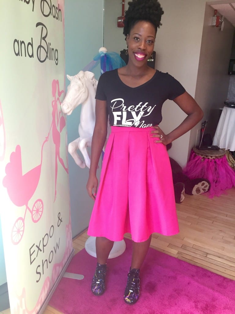 Co-hosting the Baby, Bash & Bling Expo & Show in the "Pretty FLY Mom" tee