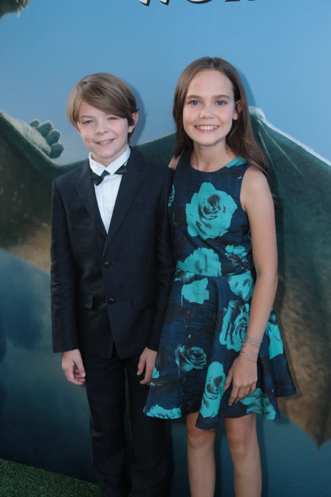 Oakes Fegley and Oona Laurence arrive at the world premiere of DisneyÕs PeteÕs Dragon at the El Capitan Theater in Hollywood on August 8, 2016. The new film, which stars Bryce Dallas Howard, Robert Redford, Oakes Fegley, Oona Laurence, Wes Bentley and Karl Urban and is written and directed by David Lowery, has been drawing rave reviews from both audiences and critics. PeteÕs Dragon opens nationwide August 12, 2016..(Photo: Alex J. Berliner/ABImages)