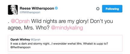 Reese Witherspoon Tweet A wrinkle in time