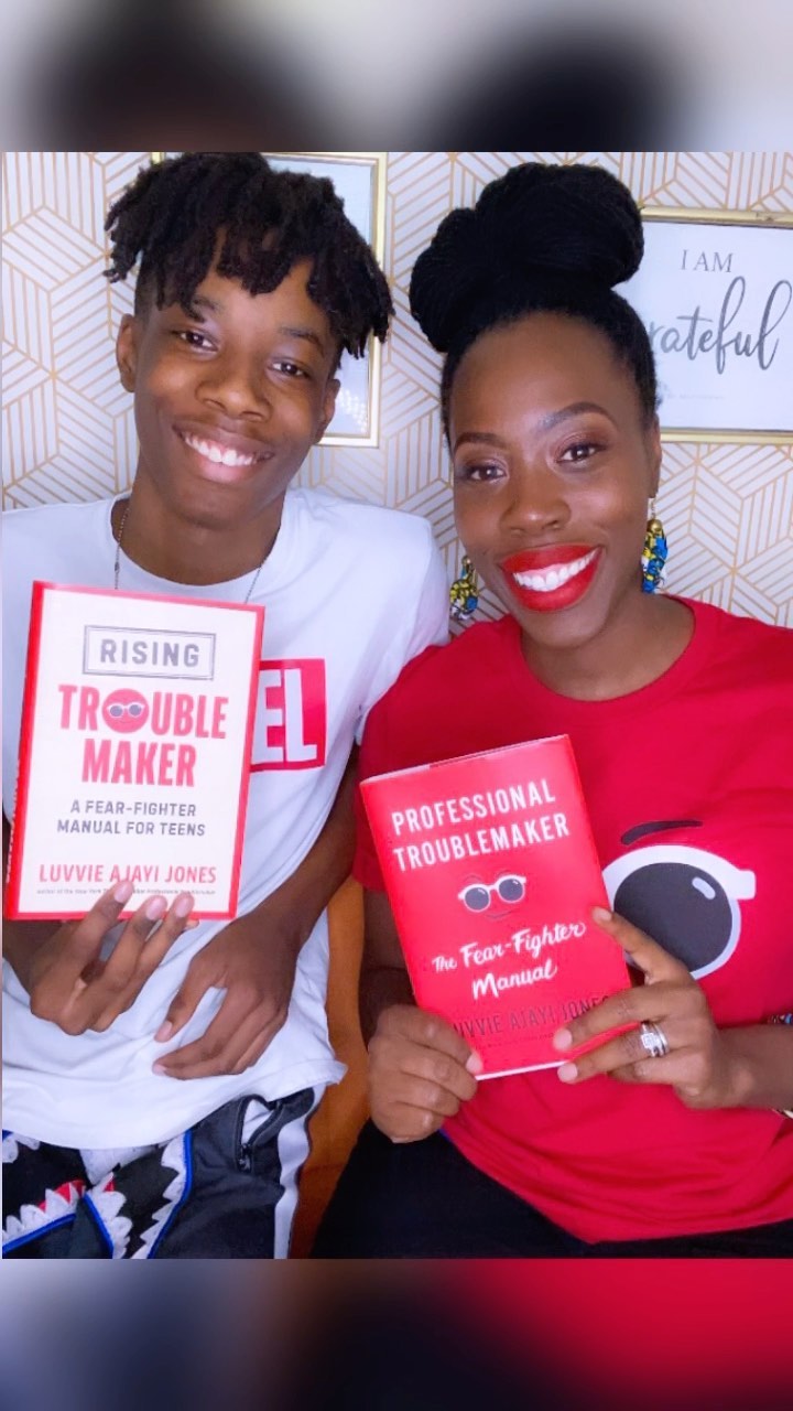 🗣 Happy Pub Day @luvvie! 📕🙌🏾🎉💃🏾

As soon as she dropped the link to pre-order copies of ‘Rising Troublemaker’ I reserved a copy for Jr (with the intention of passing it down to the girls). Read the first 2 books so this was a no-brainer! 💯

As someone who grew up painfully shy, and scared to use my voice, I’ve been very intentional of not passing that on to my own children. Thankfully they are far beyond where I was at their ages. But I know this book will catapult them even further!!! 

So, thank you Luvvie, for creating this fear-fighter manual for our teens cause they need it (heck, those of us raising them need it 😆). And THANK YOU for this dope box! 🙌🏾

Be sure to head over to risingtroublemaker.com to grab a copy for that 2022 grad 🎓 in your life you haven’t gotten a gift for yet. 👀😉

#risingtroublemaker #luvvie #happypubday #fearfighter #giftsforteens #homeschoolmoms #booksforteens